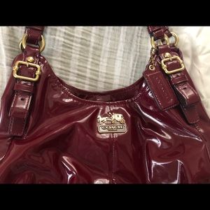 Burgundy Patent Leather Coach Bag